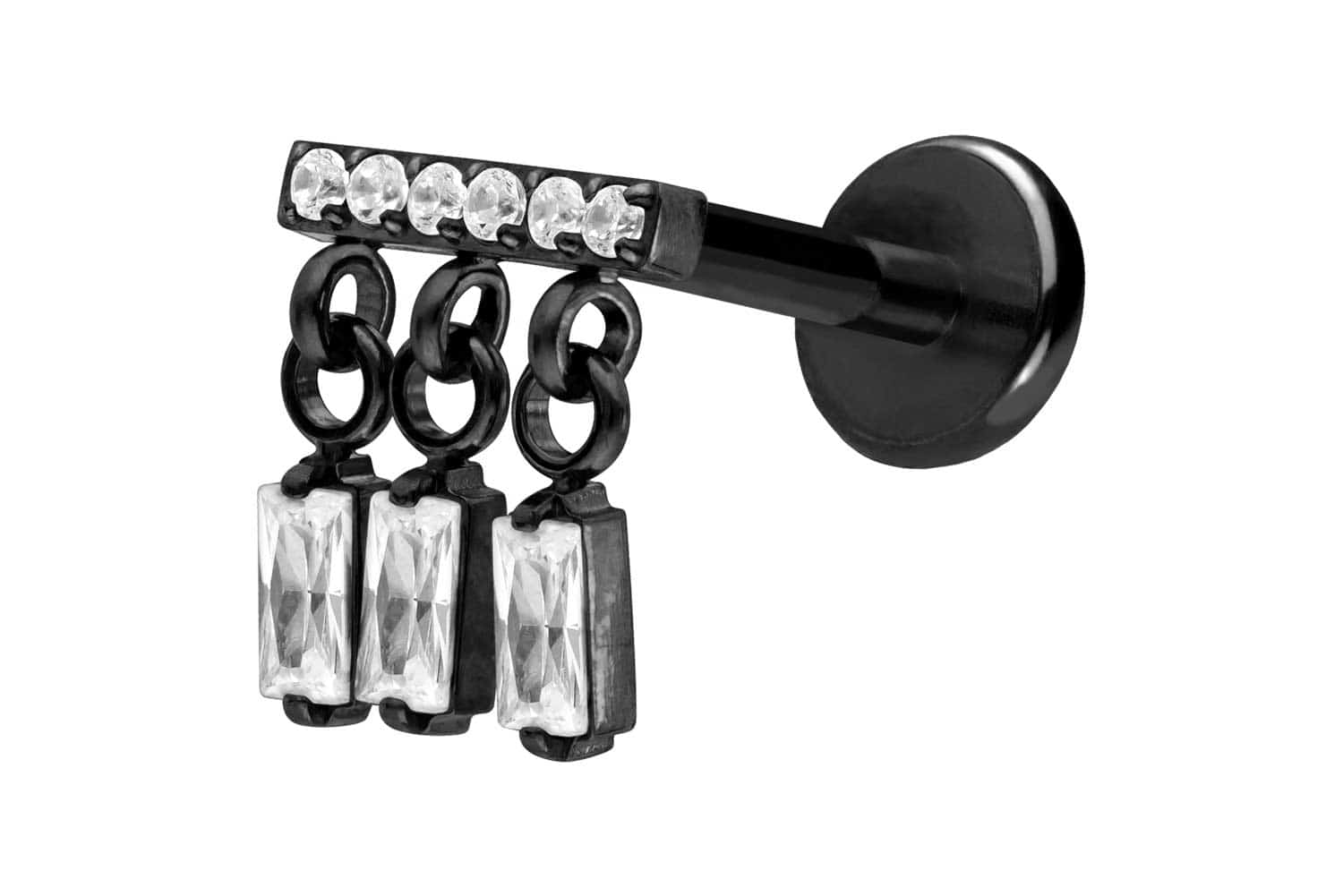 Titan Labret Piercing mit Push Fit WINDSPIEL